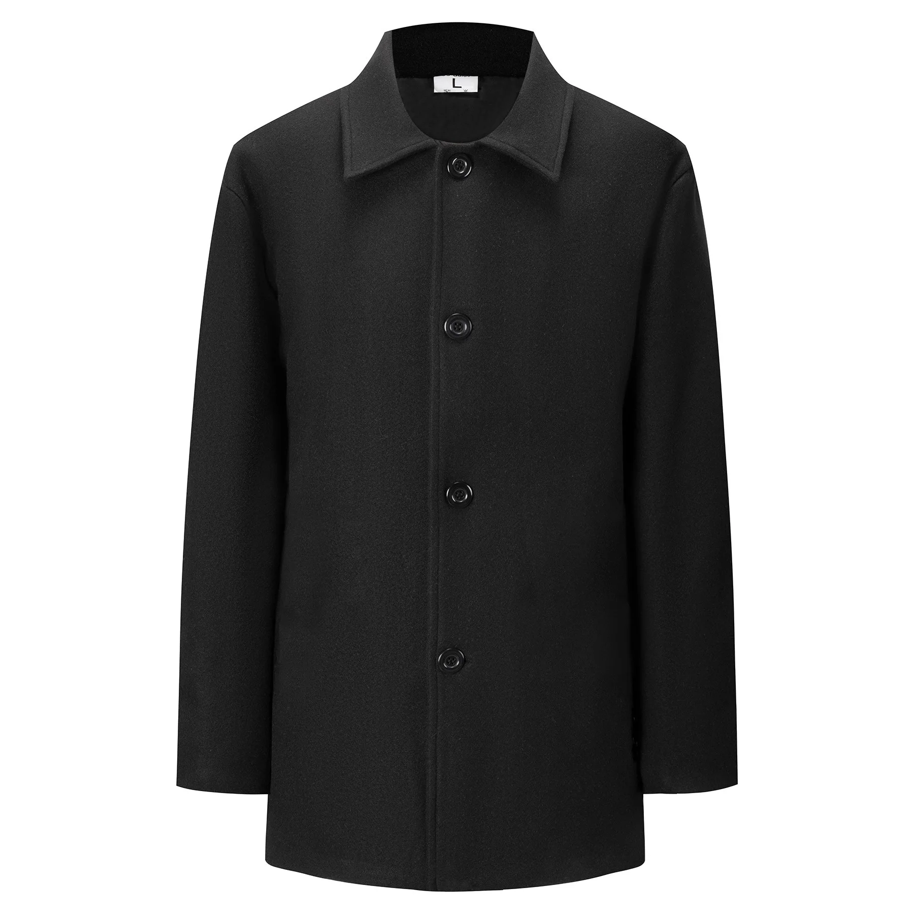 

Coat Men's Medium And Long Thickened Double-Sided Woolen Windbreaker Winter Lapel Wool Jacket Grey