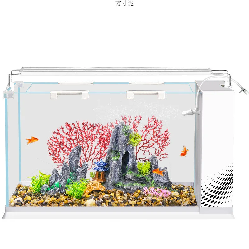 

Fish Tank Ultra-white Glass Household Aquarium Small And Medium-sized Lazy Ecological Tank Landscaping
