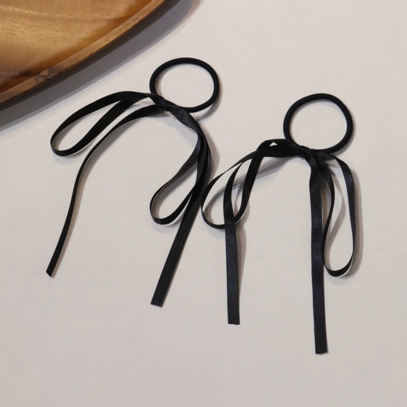 Colorido Bowknot Headdress para Mulheres e Meninas, Ponytail Hair Rope, Long Ribbon, Acessórios para Cabelo, Simples, Doce Moda, Elástico