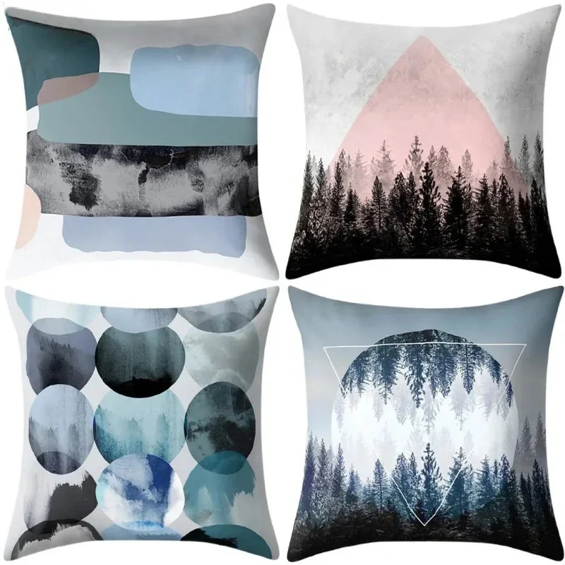 

Retro Home Sofa Car Lumbar Cushion Cover Geometric Sofa Bedroom Decorative Pillow Cover