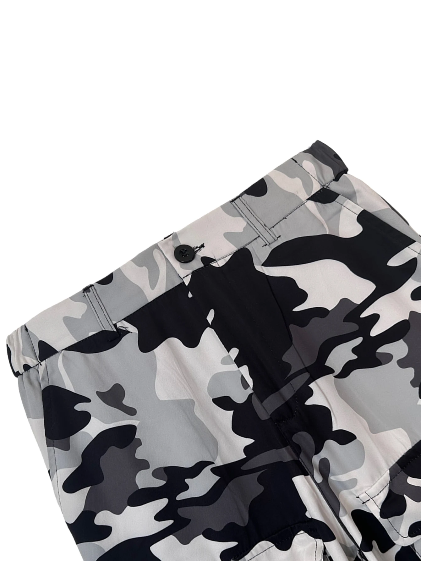 Men's Camo Print Flap Pocket Side Drawstring Waist Loose Cargo Camo Pants, Fall Fashionable loose multi pocket camouflage