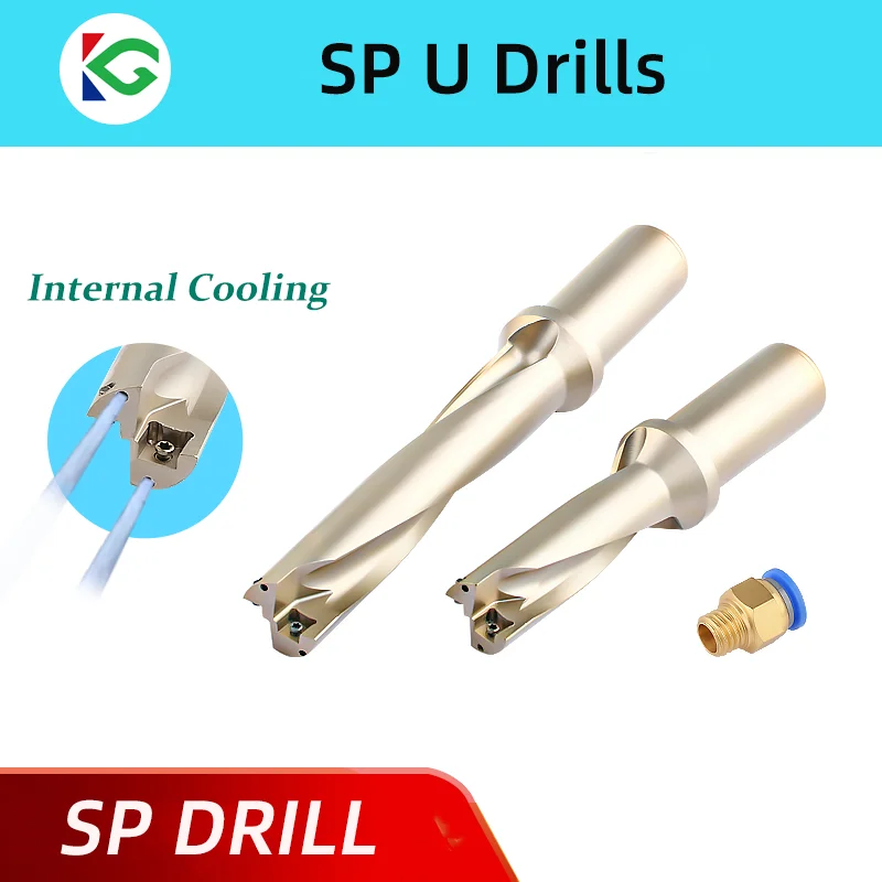 38.5-50mm SP U Drill With Inserts SPMG 2D 3D 4D 5D SP Drill Internal cooling Indexable Drill Bits Drilling Tool For Lathes Cnc