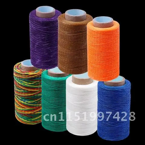 Flat Leather Sewing Waxed Thread Cord MIUSIE 260 Meters Leather Craft 1mm 150D String Dacron Line Thread Leather Stitching Tool