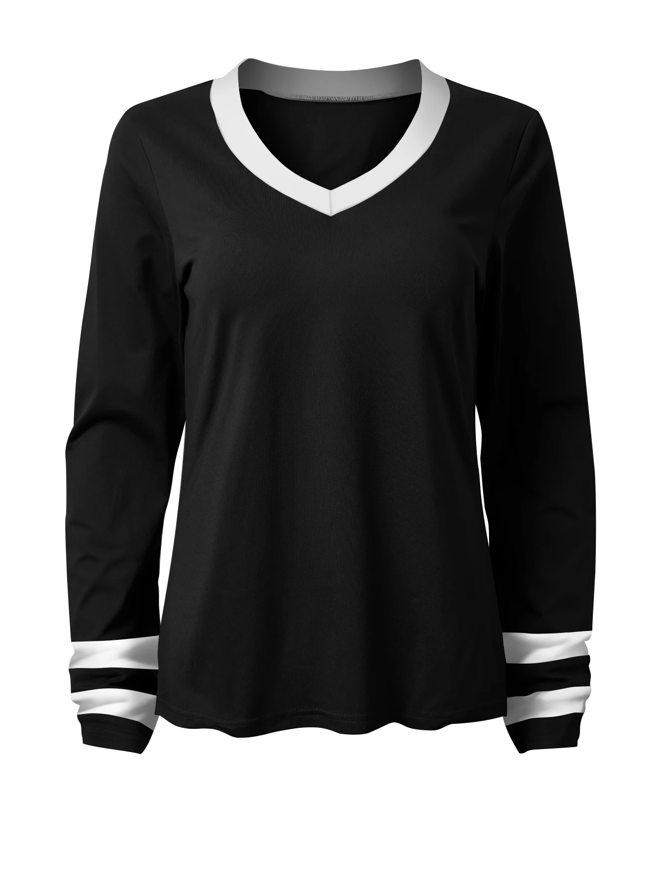 2025 V-neck Long Sleeve Women's Autumn Winter New Tops Versatile Slim Casual High-end Design T-Shirt