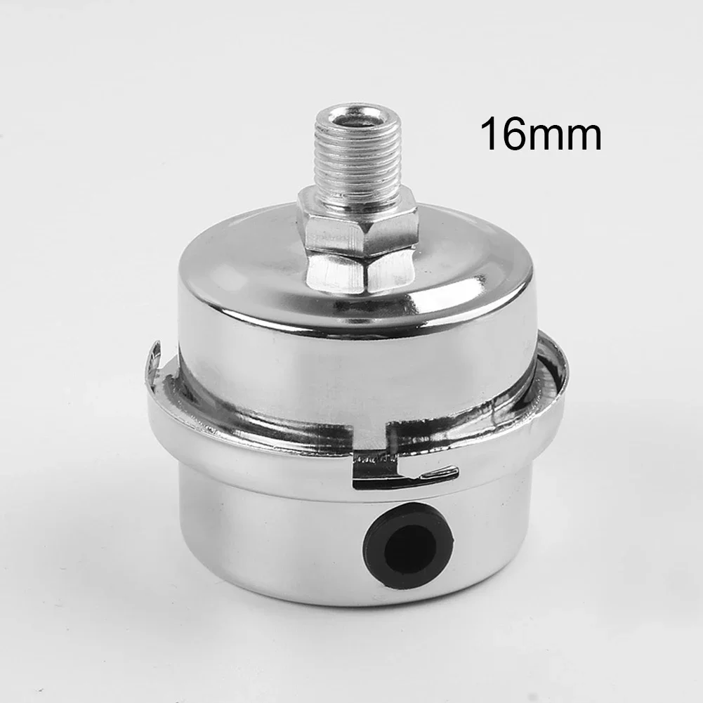 12.5mm/ 16mm/ 20mm Air Filter Accessories Air Compressor Pump Durable High efficiency Metal Muffler Silver 2020 High quality New