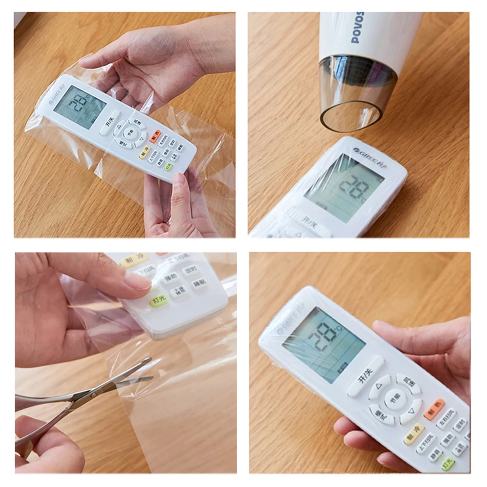 Clear Video Waterproof 27*12cm Dust Proof Remote Control Cover Heat Shrink Film Air Condition Case Remote Control Protector