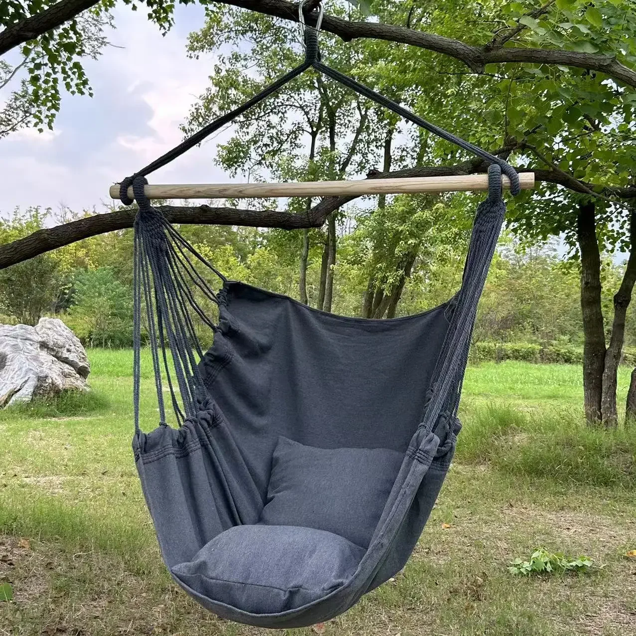 1 Stuk Vrije Tijd Stof Hangmat Stoel Outdoor Schommel Stoel Hangmat Slaapzaal Hangmat Stoel Anti Rollover Hangmat Met Opbergtas