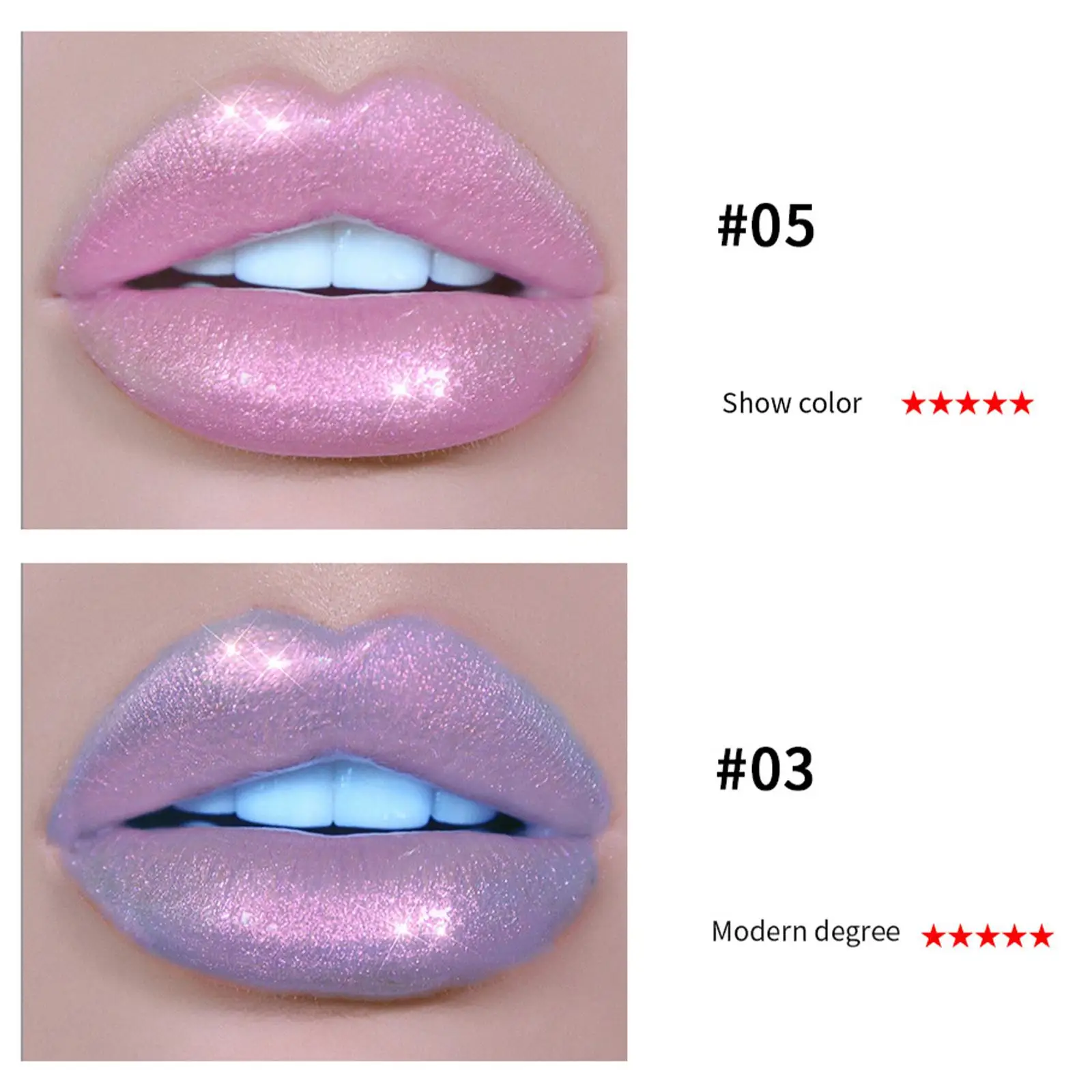 Longlasting Glitter Polarized Lip Gloss Set Waterproof Moisturizing Lipstick for Makeup Cosmetic Show