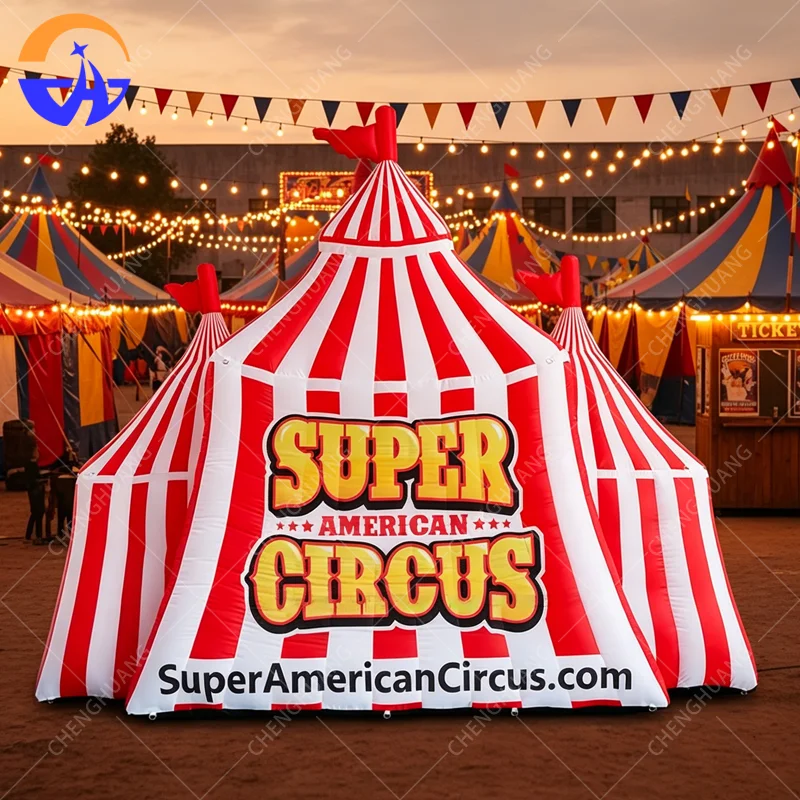 Custom Inflatable Circus Party Backdrop Arch Entrance Giant Inflatable Circus Tent for Carnival Performance Events