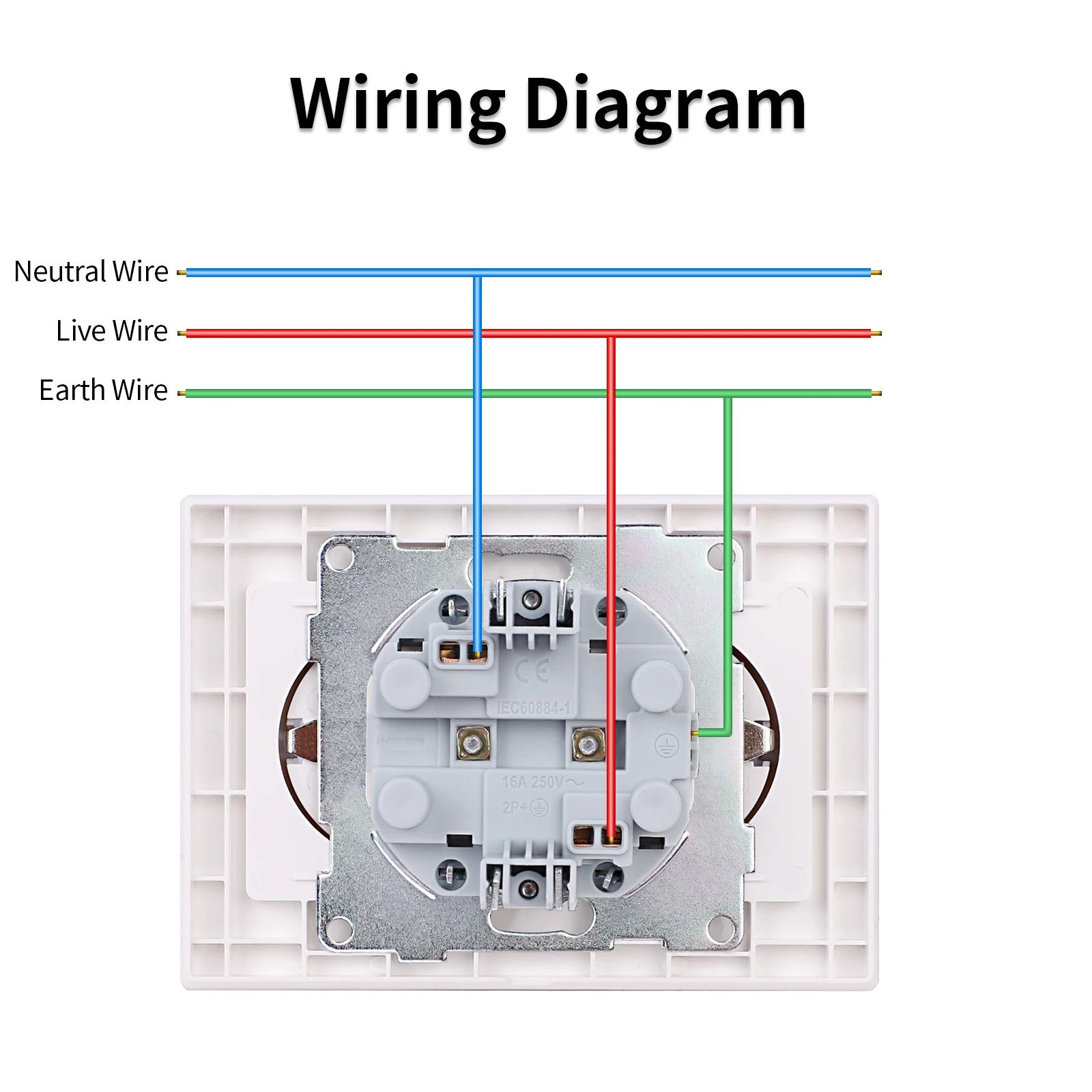 Bingoelec 1/2/3 pieces Double Wall Sockets 118*86mm Tempered Glass Panel EU Stadnard Electrical Outlets for one Hole