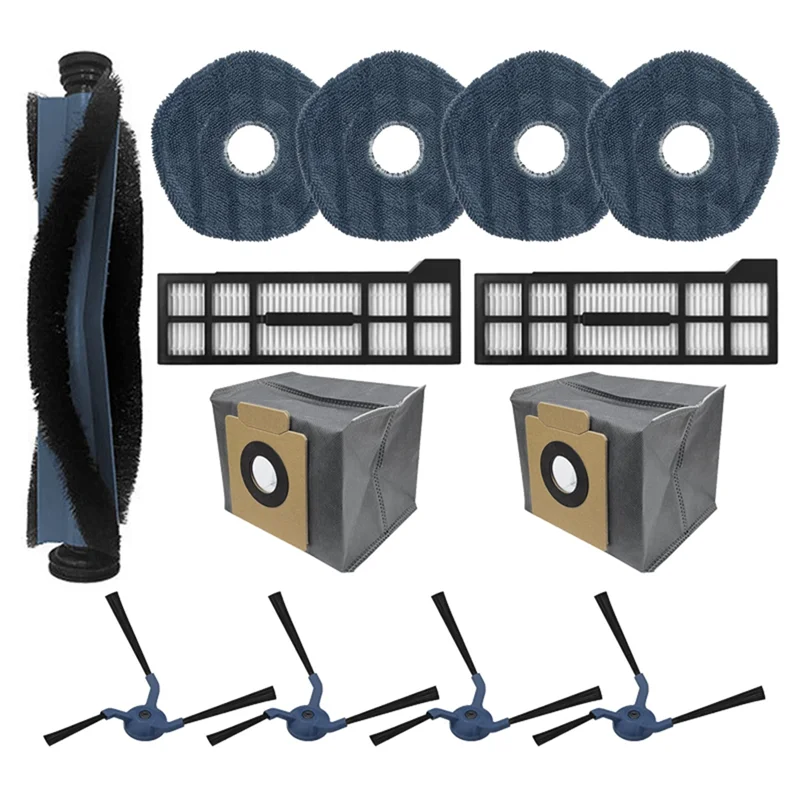 A21F-Accessories Kit For Eufy X10 Pro Omni Robot Vacuum Cleaner,1 Main Brush,2 HEPA Filter,4 Mop Pads,2 Dust Bag,4 Side Brush