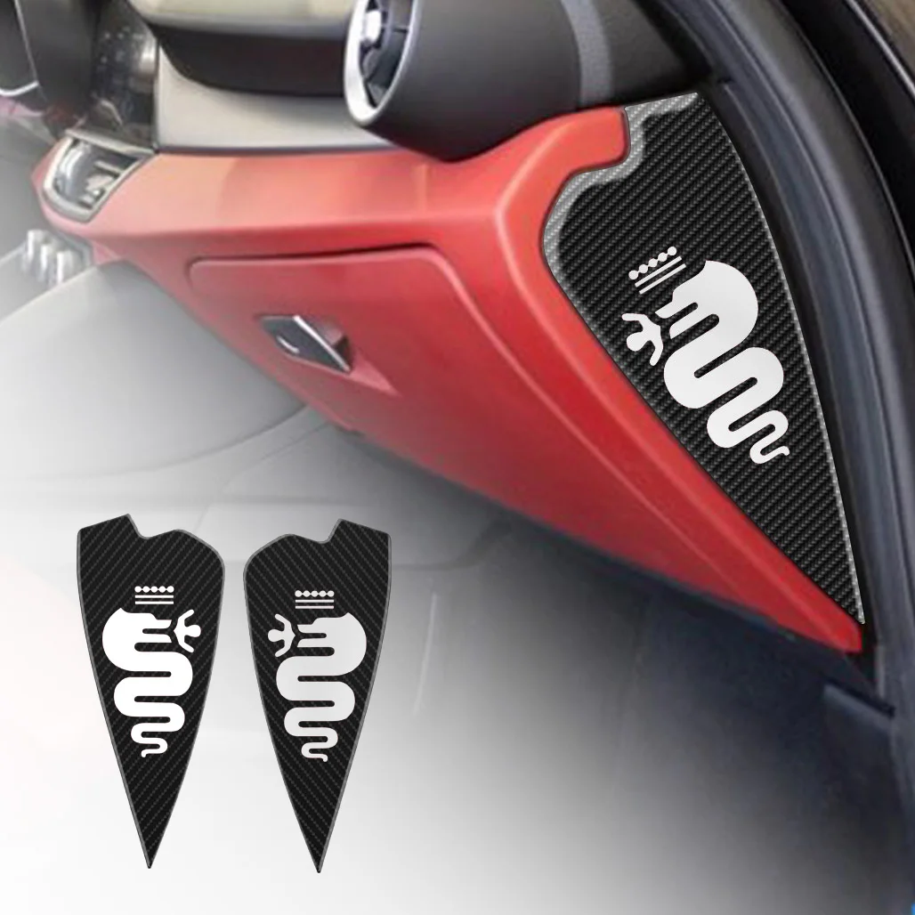 

Side Dashboard Decoration Patch Carbon Fiber Car Stickers For Alfa Romeo Giulia 2017-2021 Interior Accessories