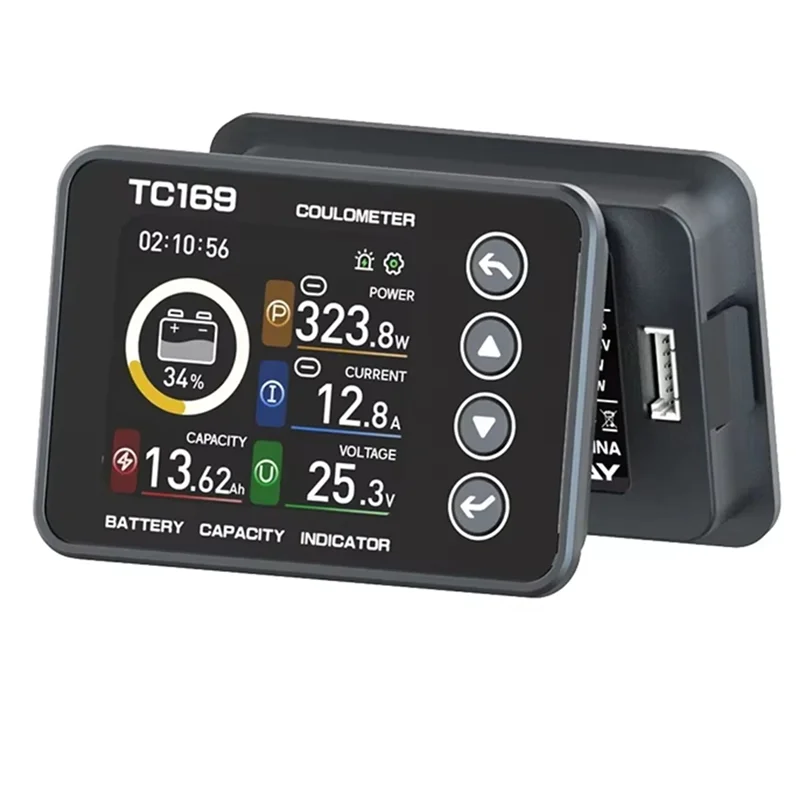 

BMBY-TC169 High Precision Coulombmeter DC6-60V Lithium Battery Capacity Tester Indicator Color Screen Power Meter Ammeter