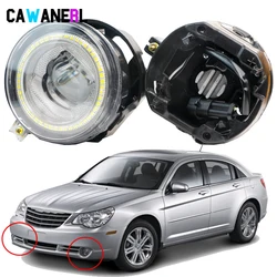 2 Pcs 9005 H10 Car LED Fog Light with Angel Eye Daytime Running Lamp DRL For Chrysler Sebring Sedan Convertible 2007 2008 2009