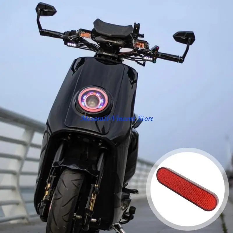 A70F Reflective Mud Flap Reflectors Accessories For Motorized Bikes Electric Scooters Motorcycles, Improves Nighttime Safety