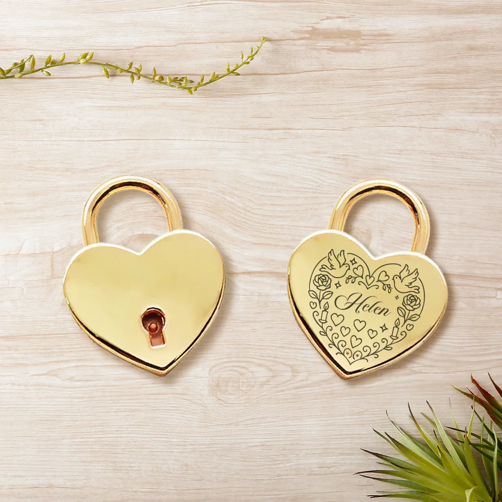 1 pièce Cadenas Cœur Personnalisé, Cœur d'Amour Épais et Renforcé, Ornement Sentimental pour les Amoureux, Symbole de Compromis
