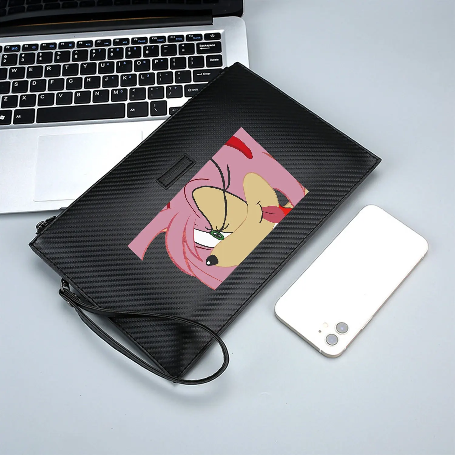 إيمي روز التعبير الغاضب، حقيبة يد رجالية أنيقة مطبوعة من البولي يوريثان عصرية وعملية للحمل اليومي #3