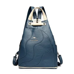 Neue hochwertige Damen Leder Vintage Bookpack große Kapazität Reise rucksack Mode Schult asche Mochila Damen Umhängetasche