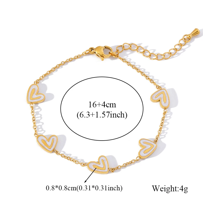 EILIECK 316L Edelstahl Kreatives Herz-Halsketten-Armband-Ohrringe-Set für Damen, Modischer Goldfarbener Wasserdichter Schmuck als Geschenk – Detail 6