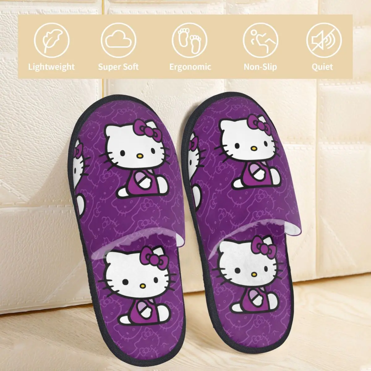 Зимние меховые тапочки Kawaii Hello Kitty Merch, домашние меховые тапочки, домашние уютные нескользящие шлепанцы