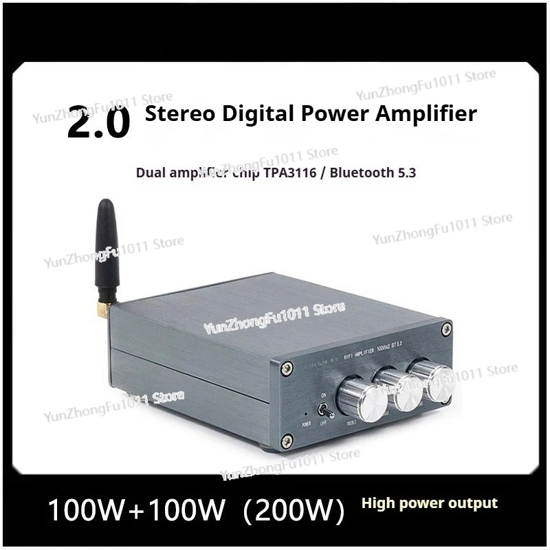 

Двухканальный цифровой усилитель TPA3116 с мощными басами и высокой мощностью 200 Вт, Bluetooth 5.3