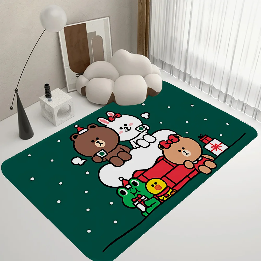 

Cute L-LINE F-FRIENDS Anmie Entrance Door Mat Nordic Style Home Doormat Bathroom-Toilet Mats Bedroom Hotel Decor Mat