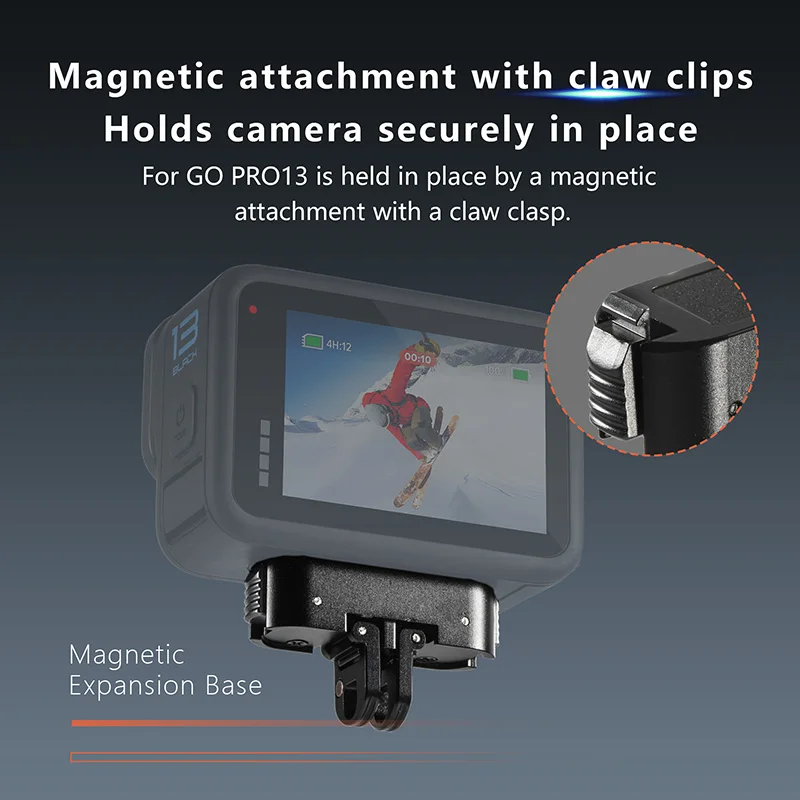 For GoPro Hero 13 Aluminum Alloy Magnetic Expension Bracket Quick Release Base Mount Holder Adapter Cycling Camera Accessories