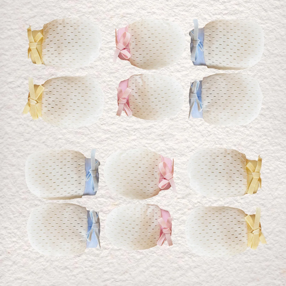 6 أزواج من القفازات المضادة للخدش، حماية لحديثي الولادة من القطن قابلة للتنفس، قفازات مريحة لحديثي الولادة بعمر 0-1 سنة #2