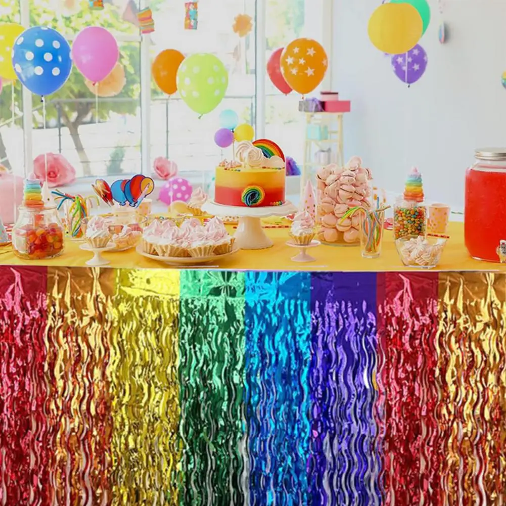 Jupe de Table à Franges Réutilisable, Décoration Imperméable pour les Fêtes de Plage, Tables Rondes et Rectangulaires