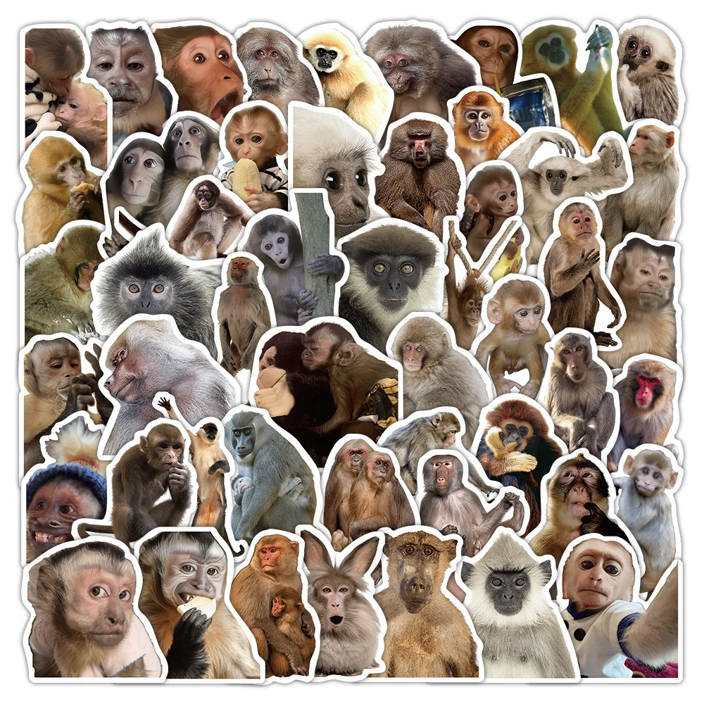 

50pcs Funny Emoji Phone Stickers Packs Monkey Sticker Graffiti Decorations Phone Case Laptop Waterproof Guitar Skateboard Decor