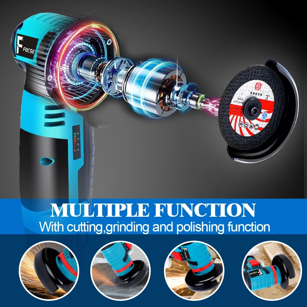 12V Mini Brushless ลูกหมู500W 19500RPM ไฟฟ้าไร้สายขัดเครื่องขัดส้นเท้าตัดแบตเตอรี่ลิเธียมเครื่องมือ