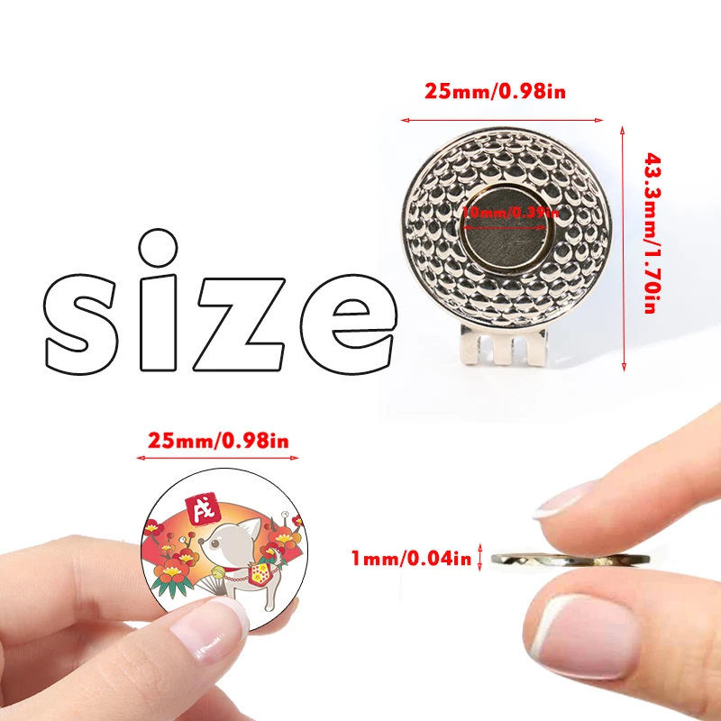 magnetic clip for cute and fun golf caps with movable markers, golf accessories and equipment, perfect decorative gifts，icons