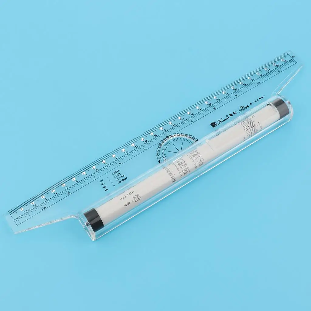 12inch Parallel Rulers Angle Ruler Balancing Scale Drawing Rolling Ruler in Both Inch and Metric, 300mm