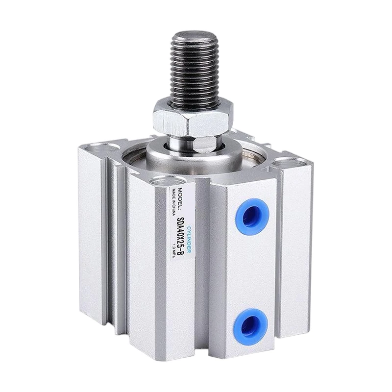 SDA B Air Pneumatic Compact Thin Cylinder Male Thread Bore 12 16 20 25 32 40 50 63 80mm Stroke 5 10 20 25 30 40 45 50mm