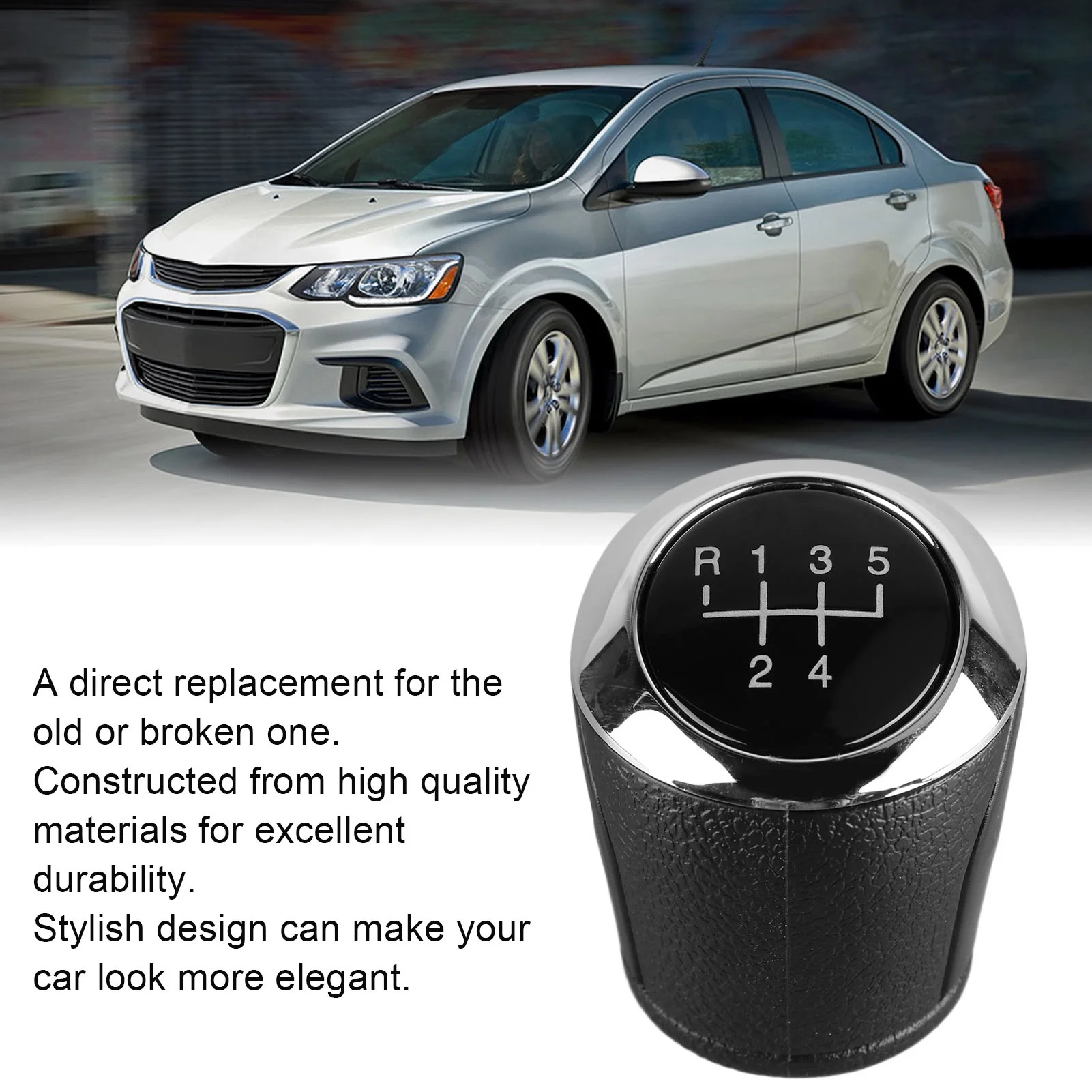 5 Speed Gear Shifter Head Wear Resistant Sensitive Durable Gear Shifter Lever Knob Replacement For Aveo Sonic T