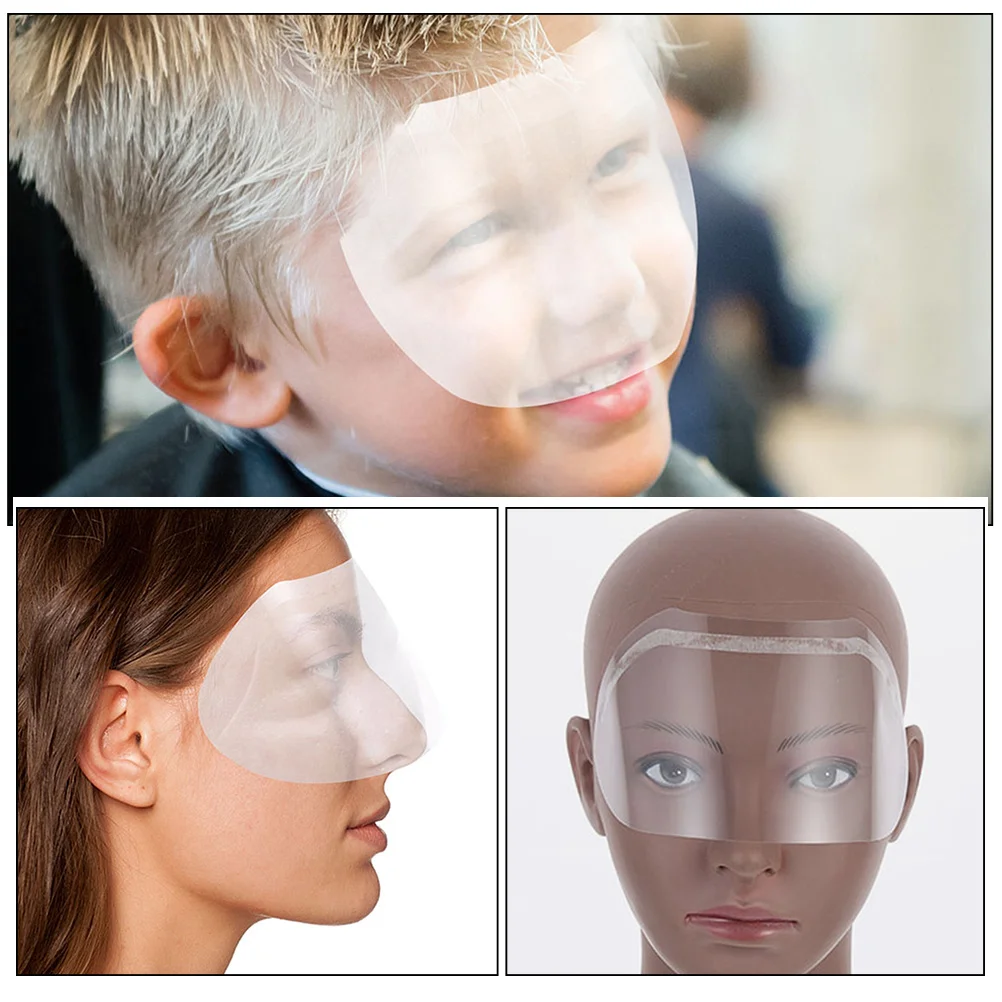 300 قطعة من قناع درع الوجه البلاستيكي الشفاف لقص الشعر وواقي العين ومستلزمات الحلاقة وأغطية العين للوجه #1
