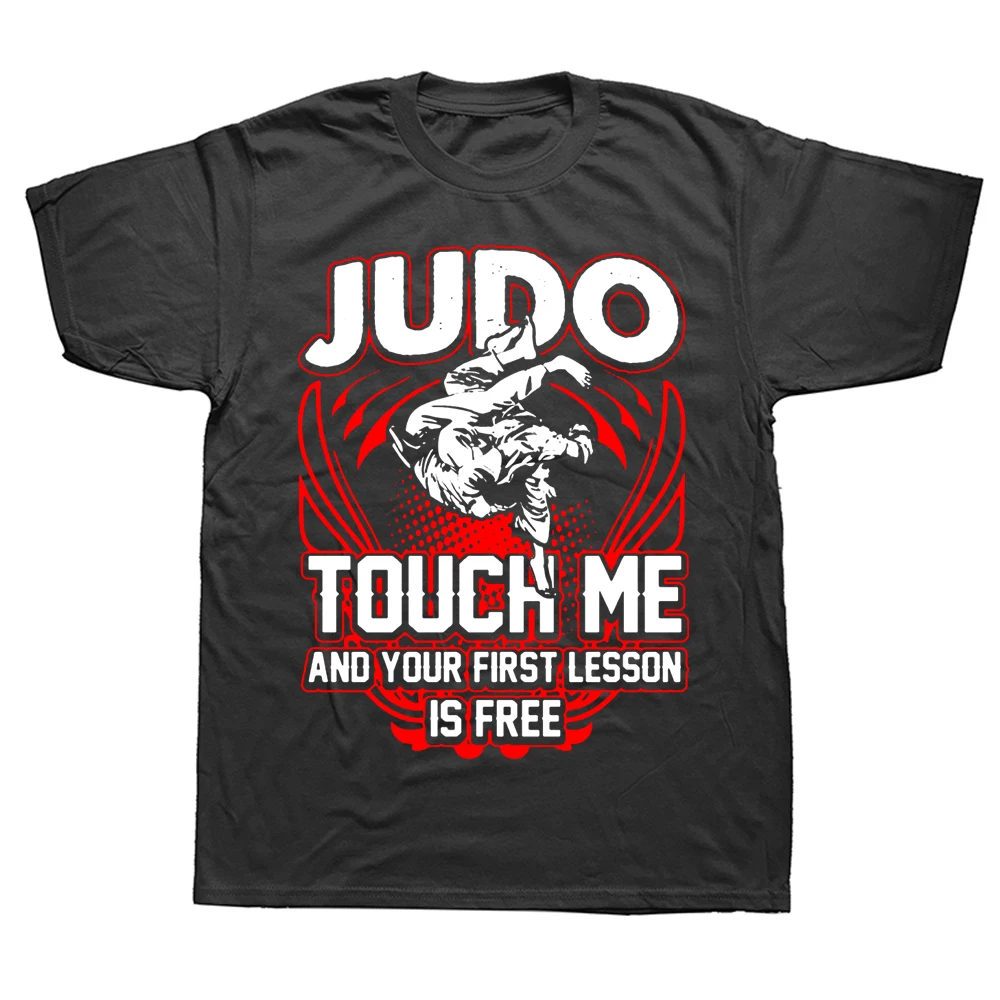 Camiseta con cuello redondo de Judo para hombre, camiseta sin mi y tu primera lección de artes marciales BJJ con estampado gráfico, camiseta de instructores de luchadores con cuello redondo