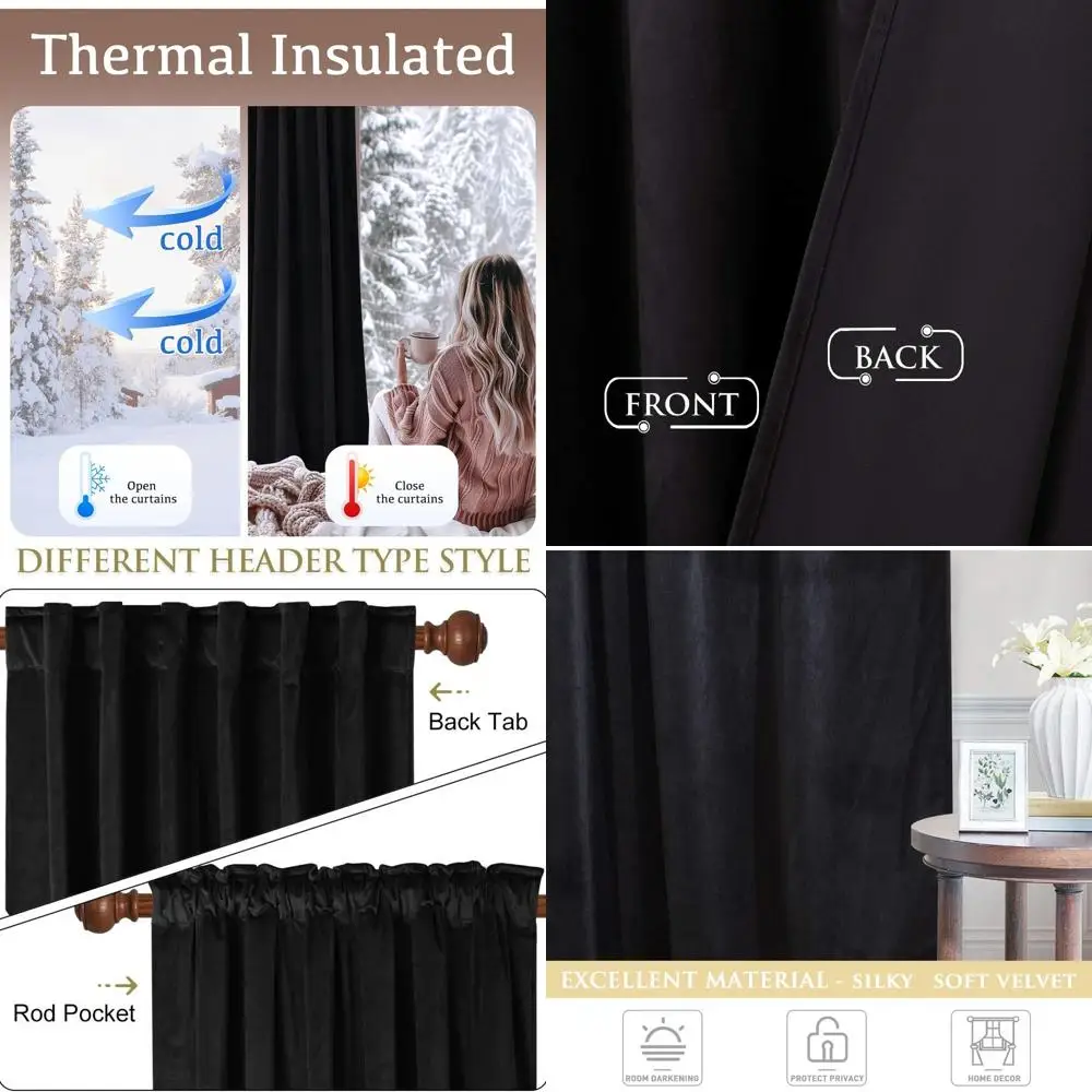 

Плотные шторы с термоизоляцией, 96 шт., 2 шт., W52 x L96, шумоподавляющие панели конфиденциальности для дверей патио