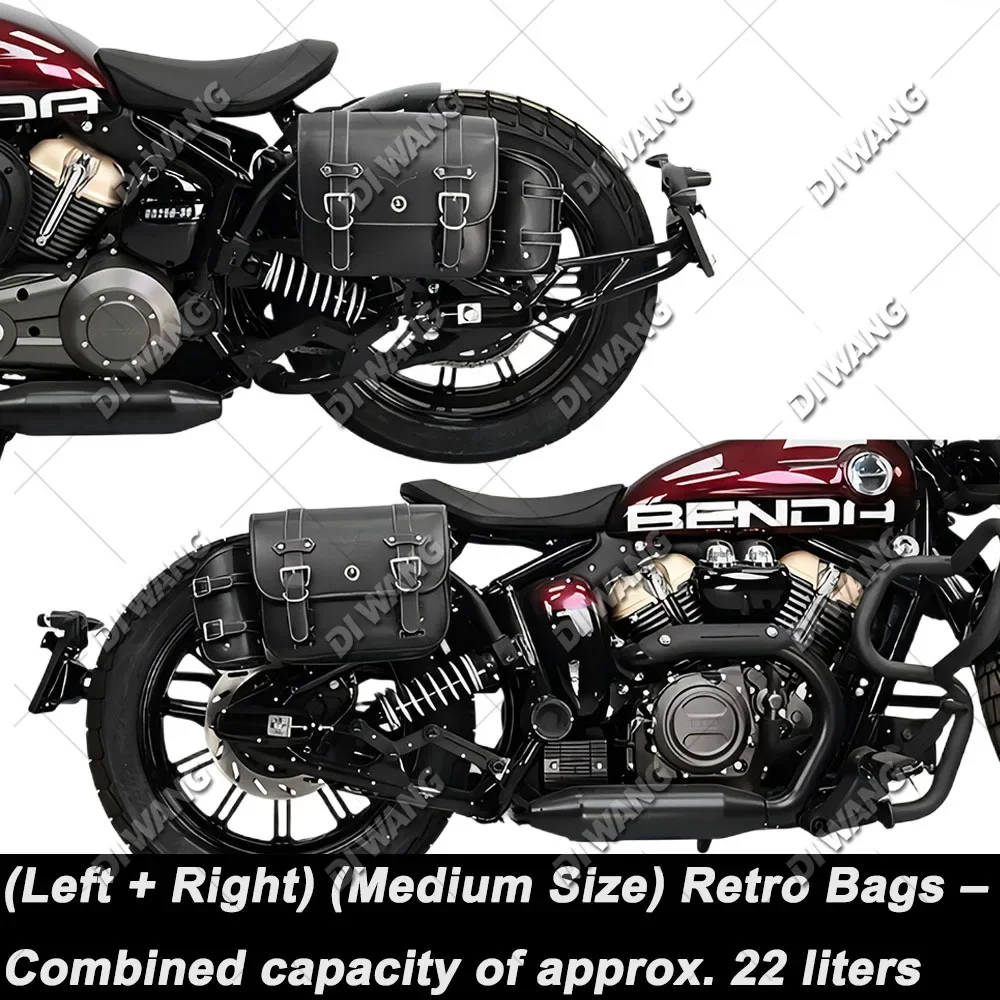 Motorcycle Side Bag Saddlebag With Lock Quick Release Bracket Can Hold Full Helmet Half Helmet For Benda NapoleonBob 300 250