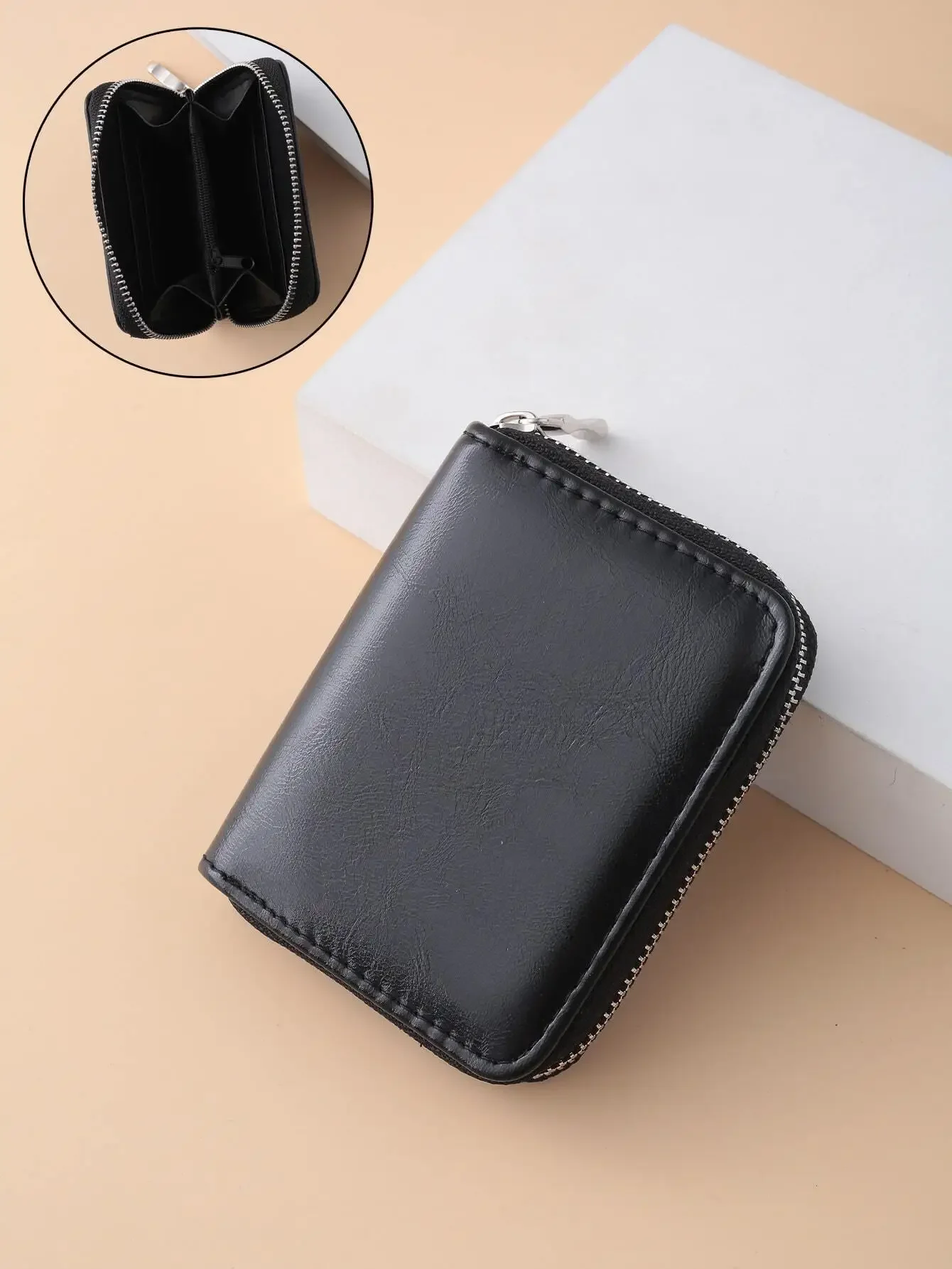 

Mini Solid Color Women's Bag Short Zipper Short Cute Coin Student Pu Wallet Portable Cash White-Collar Workers For Female Colleg