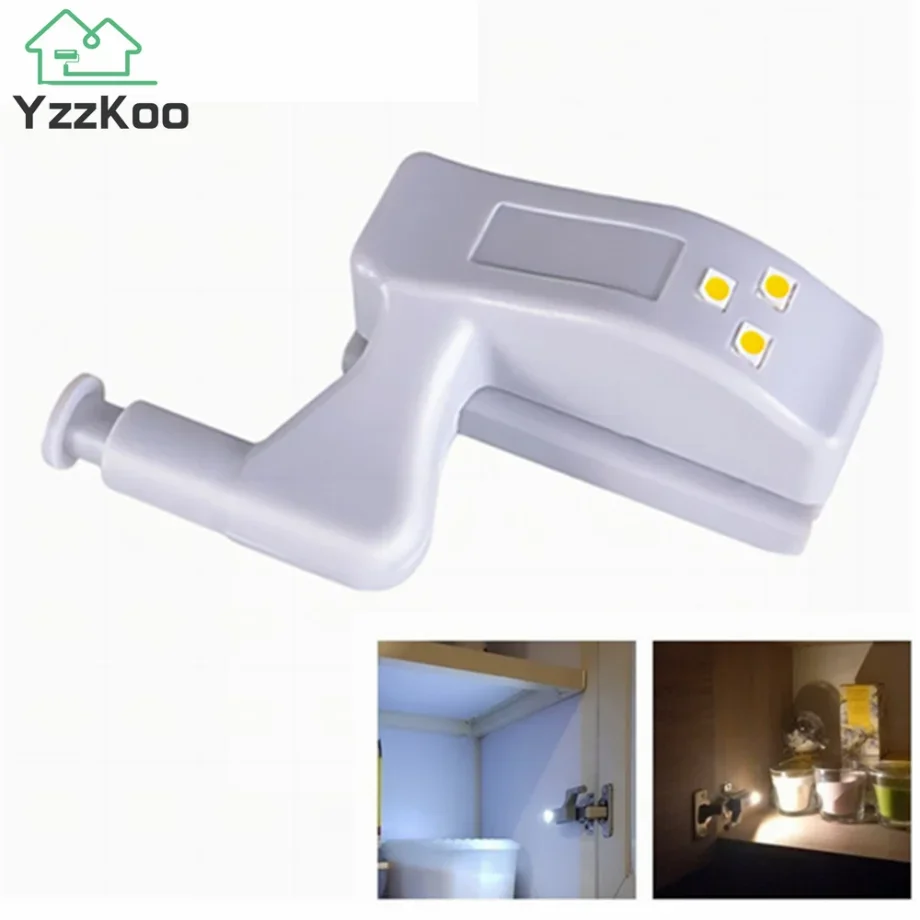 YzzKoo-Universal LED Inner Dobradiça Lâmpada, Gabinete Indução Luzes, Guarda-Roupa, Armário, Sensor Luzes, Cozinha Armário Noite Lâmpada