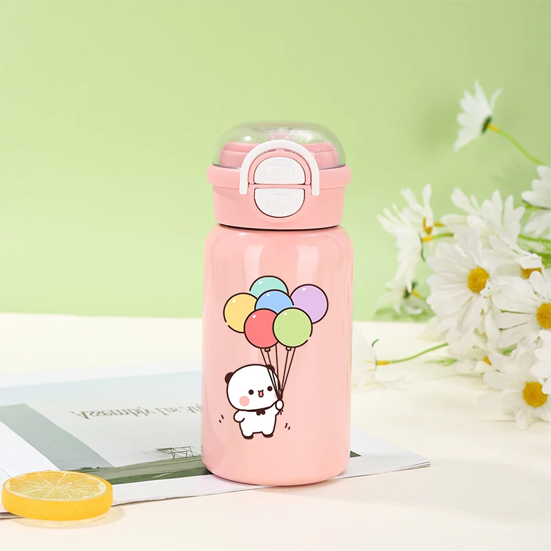 500ML Bubu Dudu Thermos Cup Yier Bear Panda Water Cups Kid 316 Stainless Steel Insulated Cup Girl Boy Straw Drinking Bottle Gift view 3