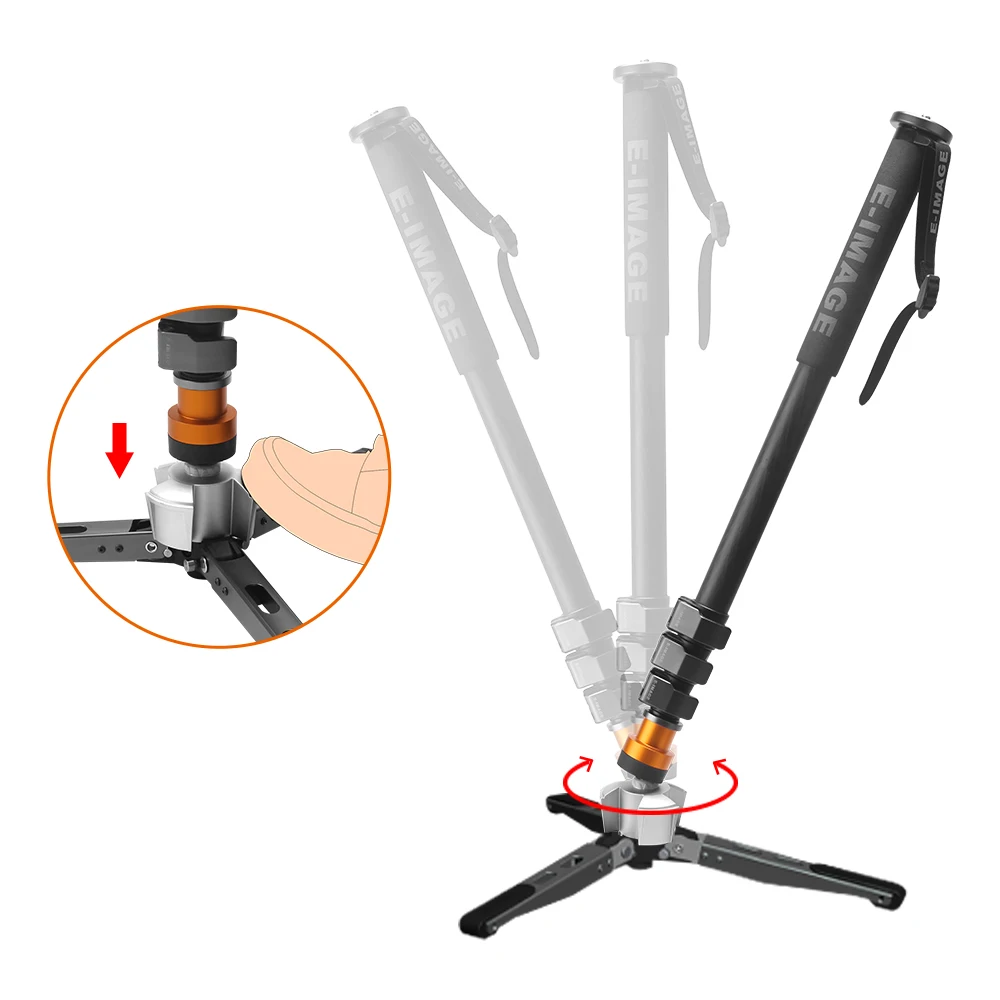 E-IMAGE MFC700 New Design Carbon Fiber Hands Free Monopod For DSLR Video Camera