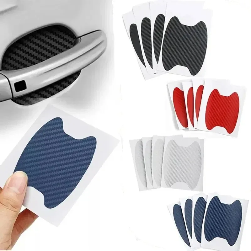 

4Pcs Auto Door Sticker Carbon Fiber Scratches Resistant Cover Car Handle Protection Film Exterior Styling Car Accessories