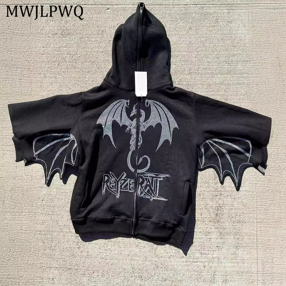 

MWJLPWQ Men's Sweatshirt Sweatshirt High Street 2025 Autumn New Full Zipper Niched Design Loose Casual Women's Hoodie New 11029
