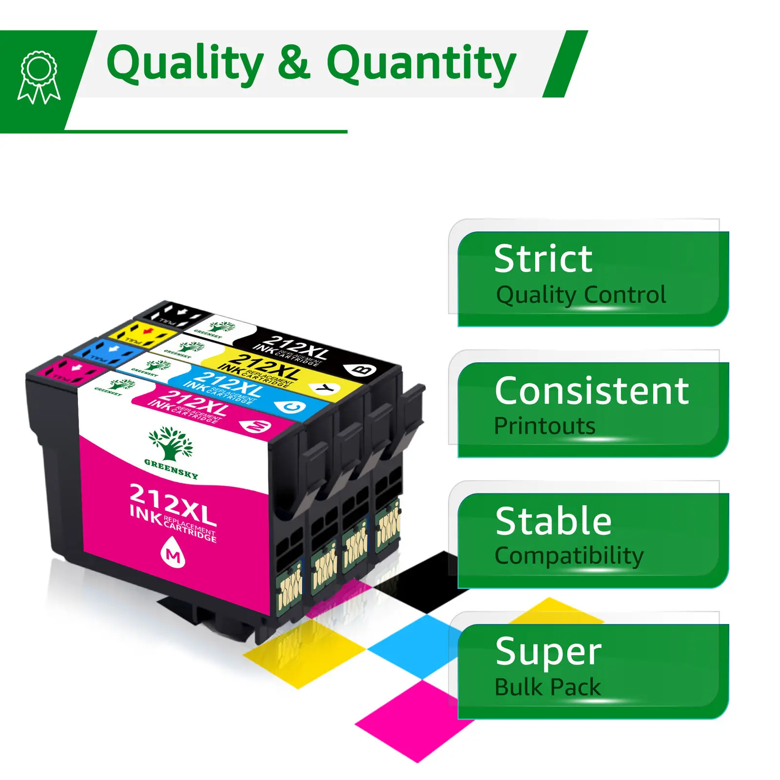 4 212XL T212ตลับหมึก Epson 212XL Workforce WF-2830 WF-2850เครื่องพิมพ์