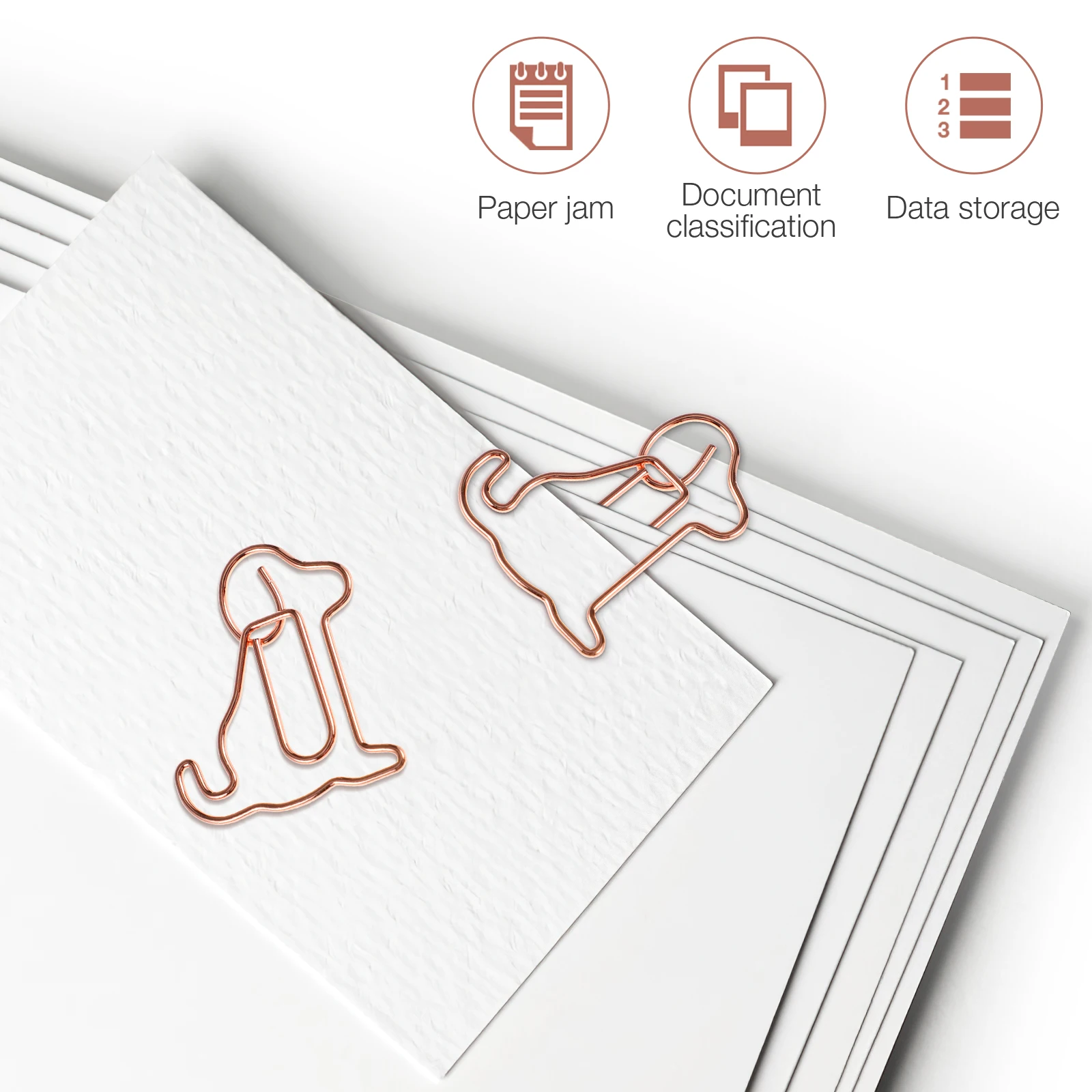25 Pcs Puppy Paperclip Cute Small Clips Unique Dog Metal Shaped Aesthetic Paperclips Office