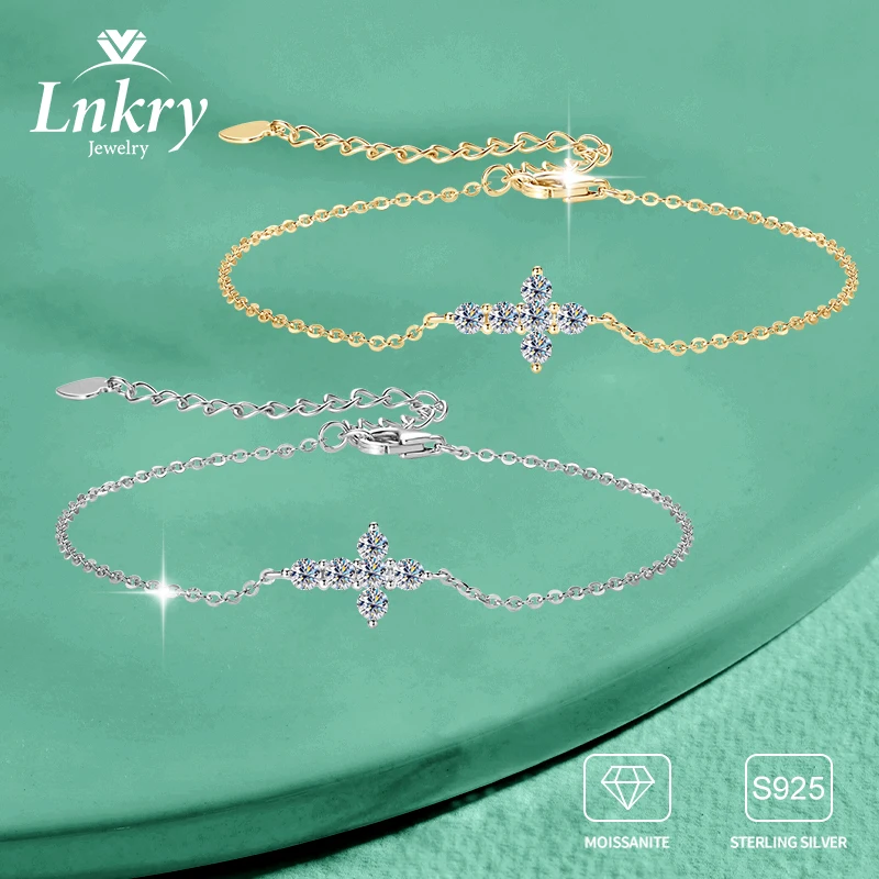 

Lnkry Pulseira Prata браслеты-цепочки из стерлингового серебра 925 пробы с крестом 2,5 мм браслет из муассанита для женщин простые ручные украшения подарок