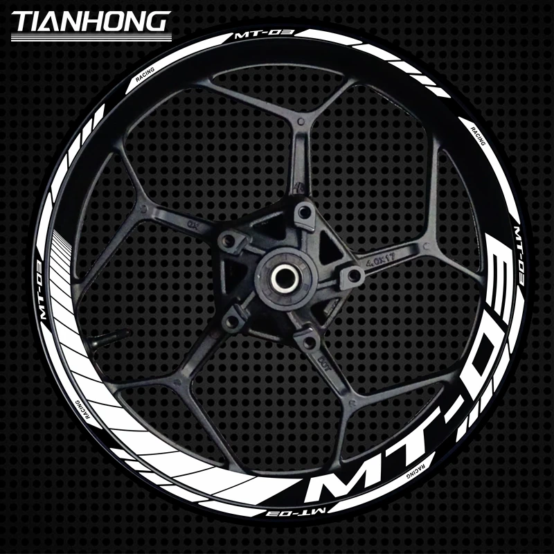 Applicable to 17-Inch Racing Motorcycle MT-03 07 09 10 15 Modified Rim Reflective Sticker Applique