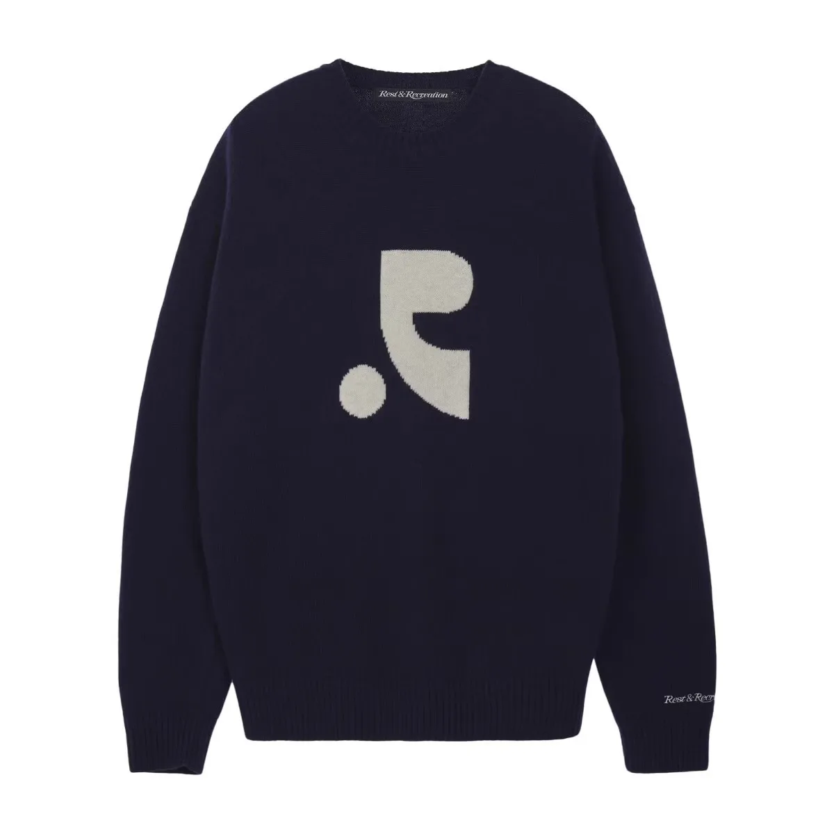 

Rest and Recreation Women's Sweater Jacquard Knitwear Loose Slouchy Round Neck Pullover Casual Comfortable Daily Wear